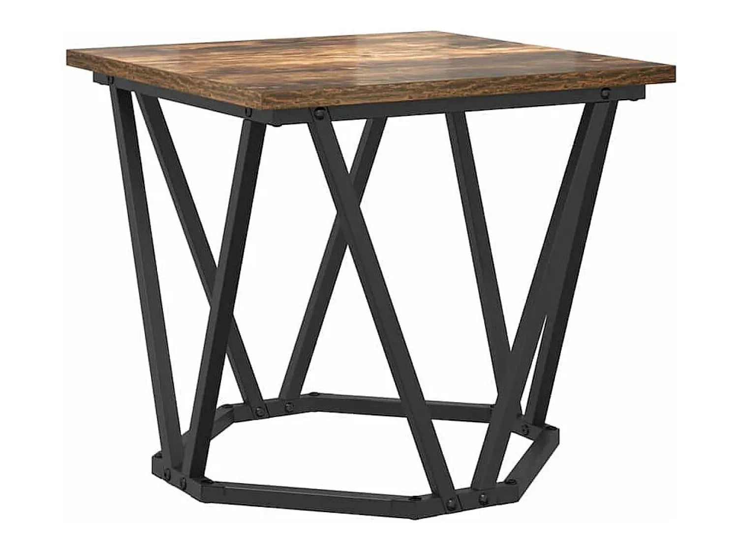 Mesa De Centro| Conjunto de 2 Mesas de Centro | Mesa de apoio Carvalho fumado Castanho