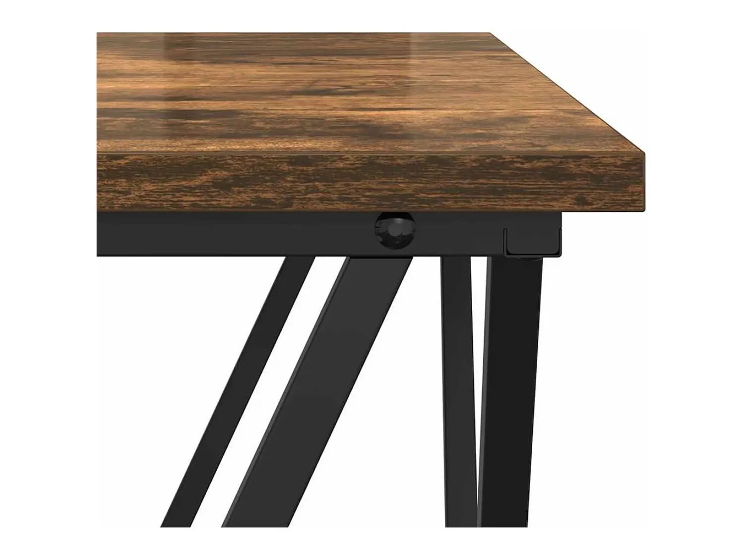 Mesa De Centro| Conjunto de 2 Mesas de Centro | Mesa de apoio Carvalho fumado Castanho