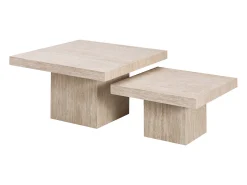 Conjunto de 2 mesas de centro - Efeito travertino - LILI^ Mesa De Centro