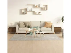 Mesa De Centro* Conjunto de 2 Mesas de Centro | Mesa de apoio 50x50x40 cm madeira proc. carvalho Castanho