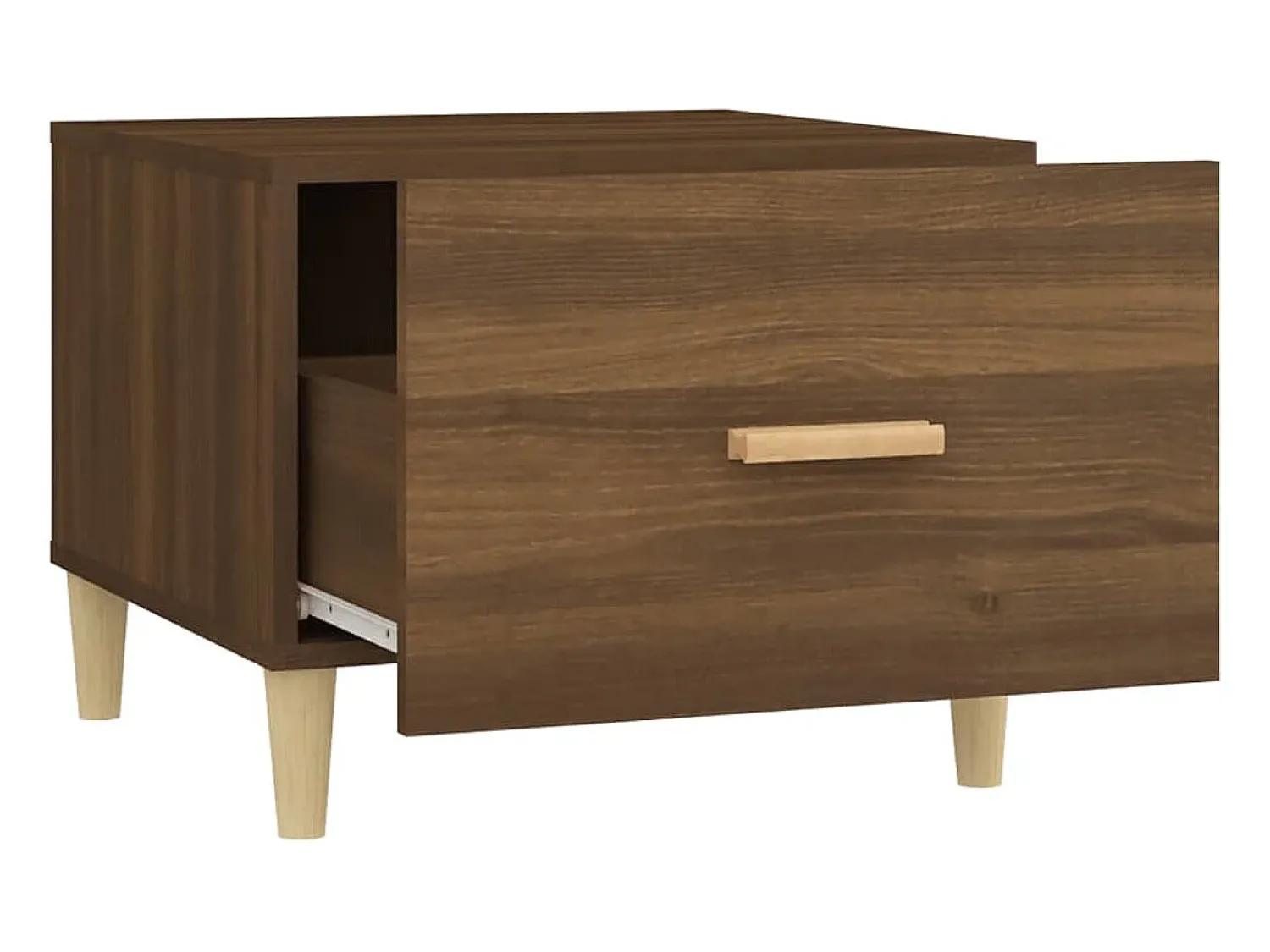 Mesa De Centro* Conjunto de 2 Mesas de Centro | Mesa de apoio 50x50x40 cm madeira proc. carvalho Castanho