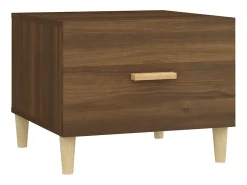 Mesa De Centro* Conjunto de 2 Mesas de Centro | Mesa de apoio 50x50x40 cm madeira proc. carvalho Castanho