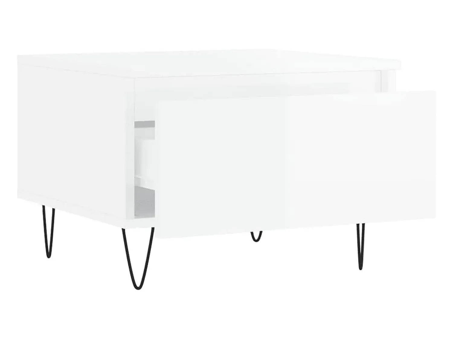 Conjunto de 2 Mesas de Centro | Mesa de apoio | Mesa de café 50x46x35cm deriv. madeira brilhante^ Mesa De Centro