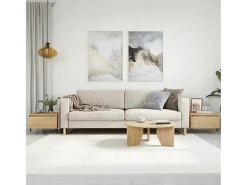 Mesa De Centro| Conjunto de 2 Mesas de Centro | Mesa de apoio | Mesa de café 50x46x35cm deriv. madeira carvalho sonoma Castanho
