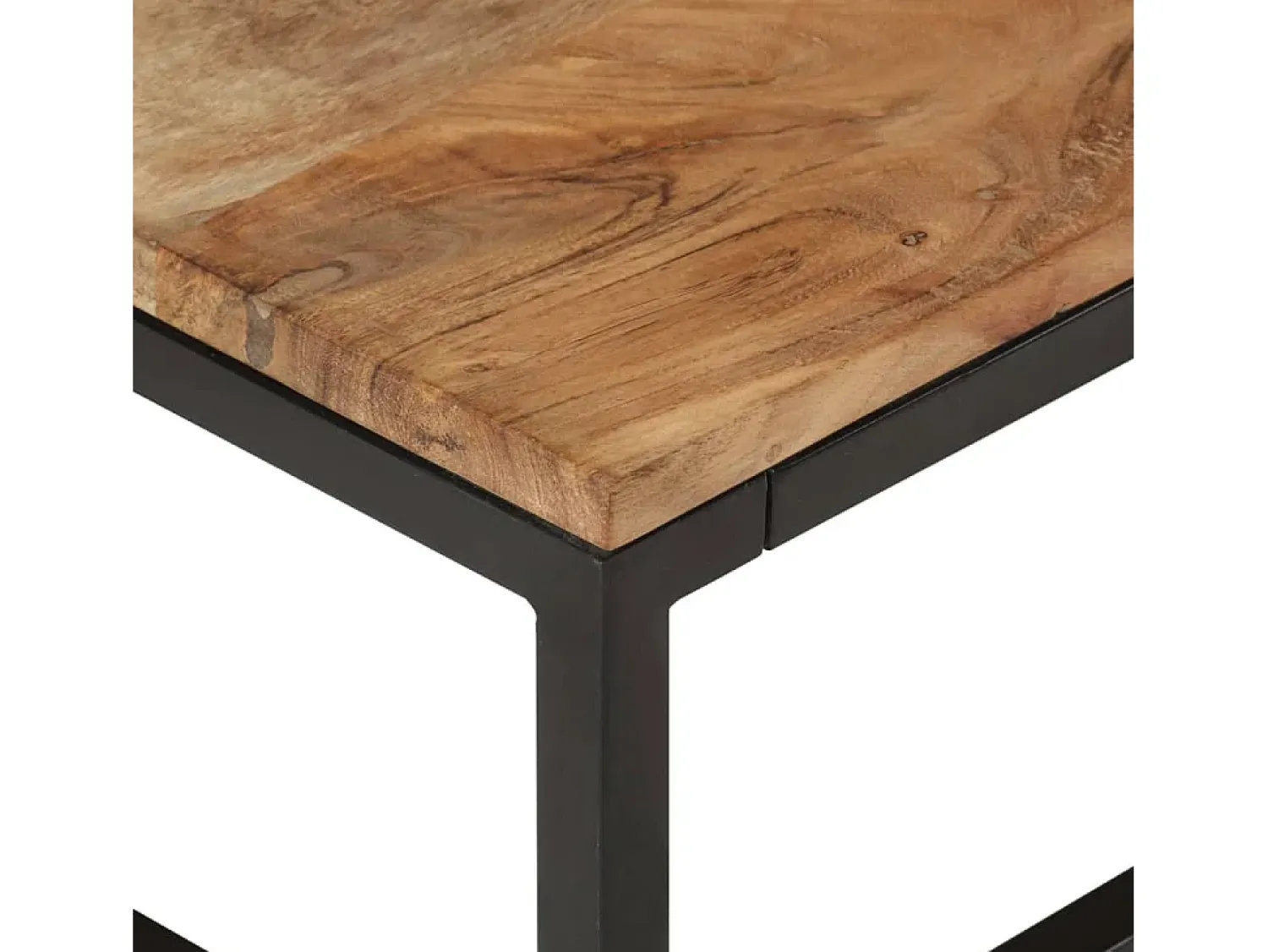 Mesa De Centro* Conjunto de 2 Mesas de Centro | Mesa de apoio de encastrar madeira de acácia maciça Castanho