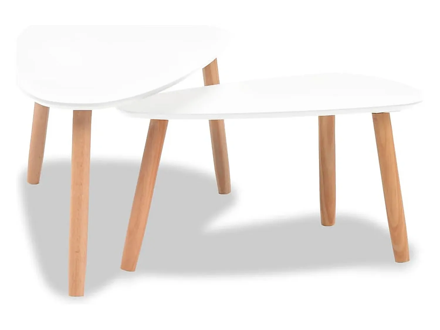 Mesa De Centro* Conjunto de 2 Mesas de Centro | Mesa de apoio pinho maciço Branco