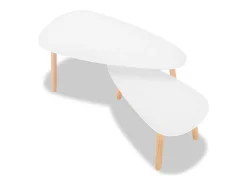 Mesa De Centro* Conjunto de 2 Mesas de Centro | Mesa de apoio pinho maciço Branco