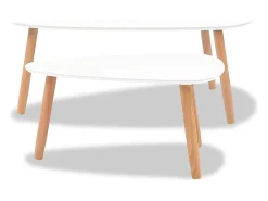 Mesa De Centro* Conjunto de 2 Mesas de Centro | Mesa de apoio pinho maciço Branco