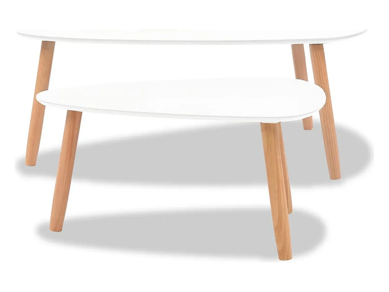 Mesa De Centro* Conjunto de 2 Mesas de Centro | Mesa de apoio pinho maciço Branco