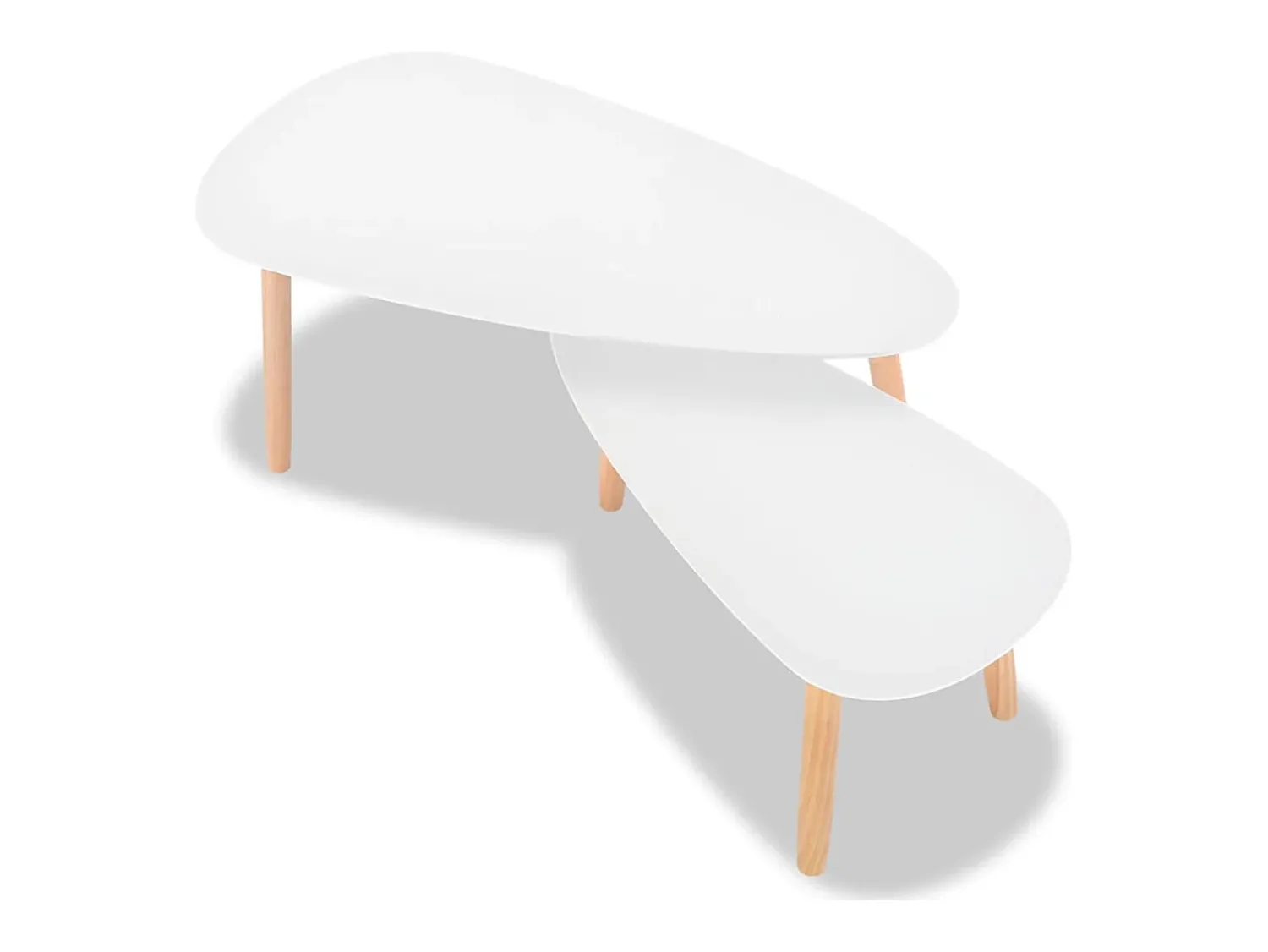 Mesa De Centro* Conjunto de 2 Mesas de Centro | Mesa de apoio pinho maciço Branco