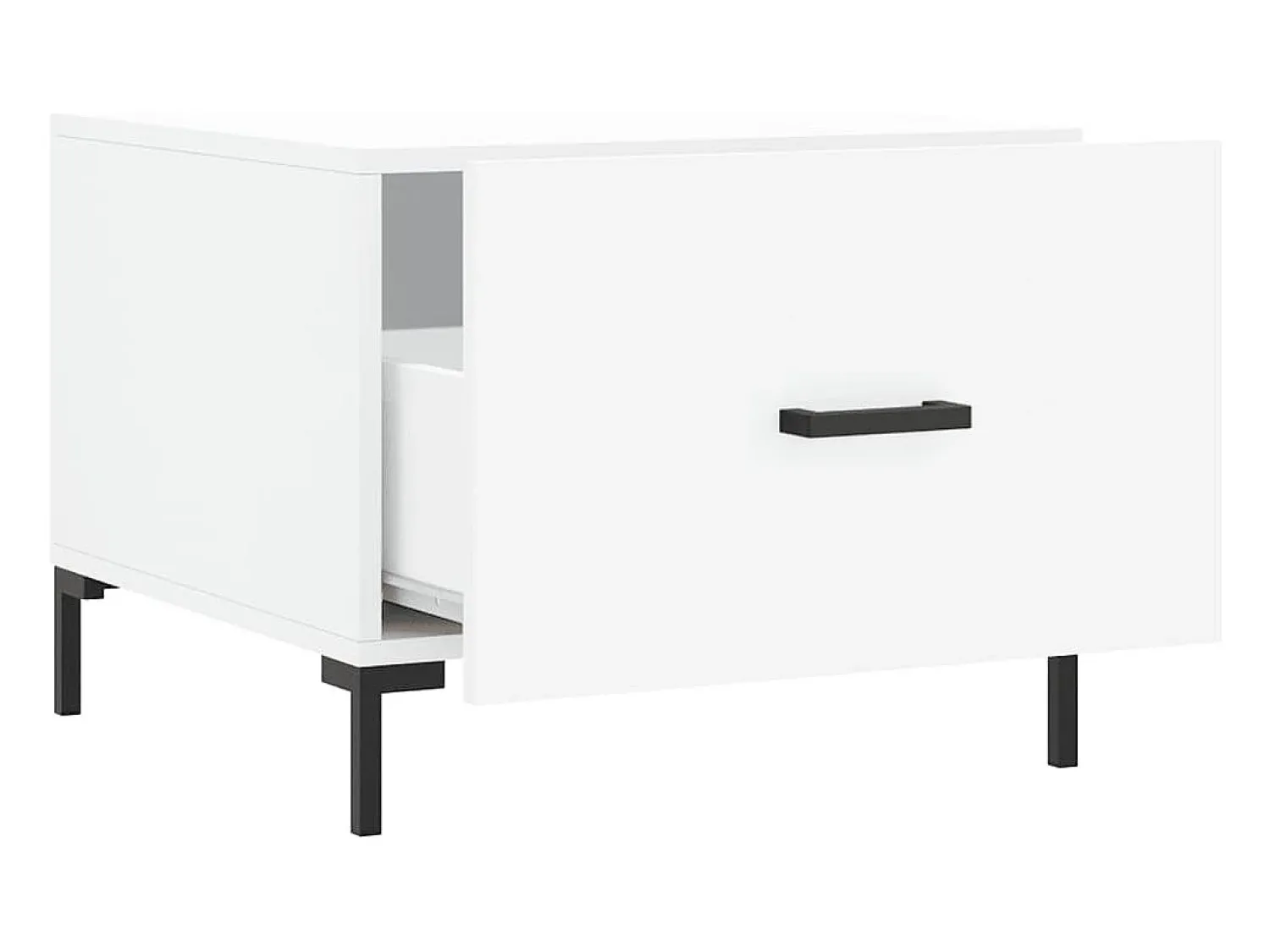 Mesa De Centro* Conjunto de 2 Mesas de Centro | Mesa de apoio | Mesa de café 50x50x40 cm madeira processada Branco
