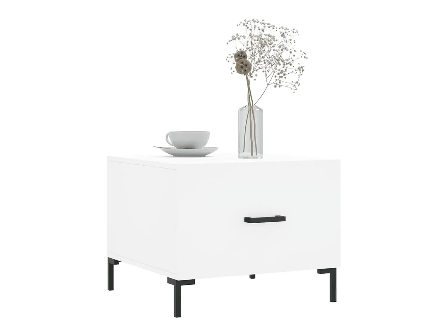 Mesa De Centro* Conjunto de 2 Mesas de Centro | Mesa de apoio | Mesa de café 50x50x40 cm madeira processada Branco