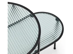 Clearance Teulat Conjunto de 2 mesas de sala pretas 60x40 cm Preto