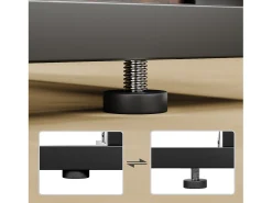 Mesa De Apoio|Hauss Spole Conjunto de 2 mesas laterais dobráveis - Metal preto e madeira rústica castanha Castanho