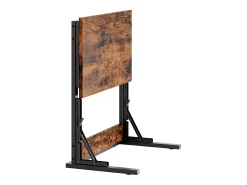 Mesa De Apoio|Hauss Spole Conjunto de 2 mesas laterais dobráveis - Metal preto e madeira rústica castanha Castanho