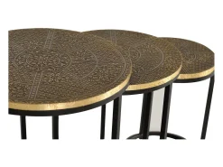 Mesa De Centro|Giner y colomer Conjunto de 3 mesas plateau bronze et piètement métal Multicor