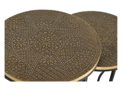 Mesa De Centro|Giner y colomer Conjunto de 3 mesas plateau bronze et piètement métal Multicor