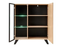 Móvel De Tv*Price Factory Conjunto de 4 móveis para sala de estar coleção NIELSEN. Cores carvalho e preto. Castanho