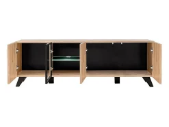 Móvel De Tv*Price Factory Conjunto de 4 móveis para sala de estar coleção NIELSEN. Cores carvalho e preto. Castanho