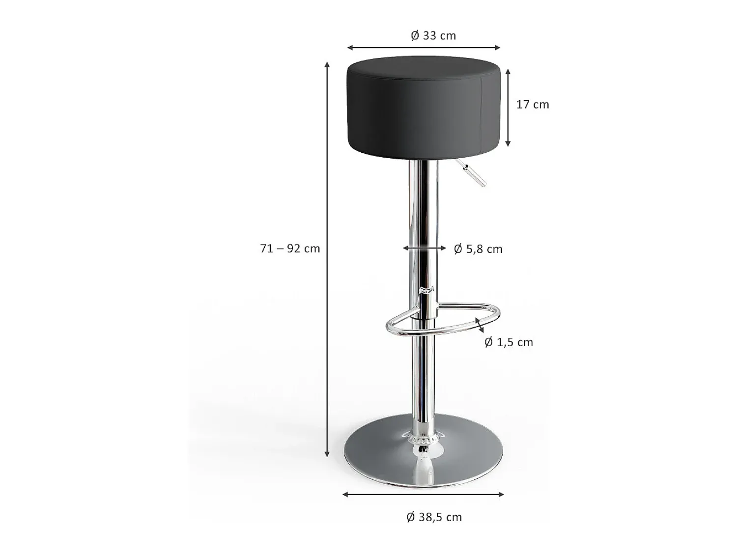 Vicco Conjunto de 2 peças de banco de bar 33x33x92^ Banco