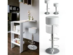 Banco*Vicco Conjunto de 2 peças de banco de bar 33x33x92 Branco