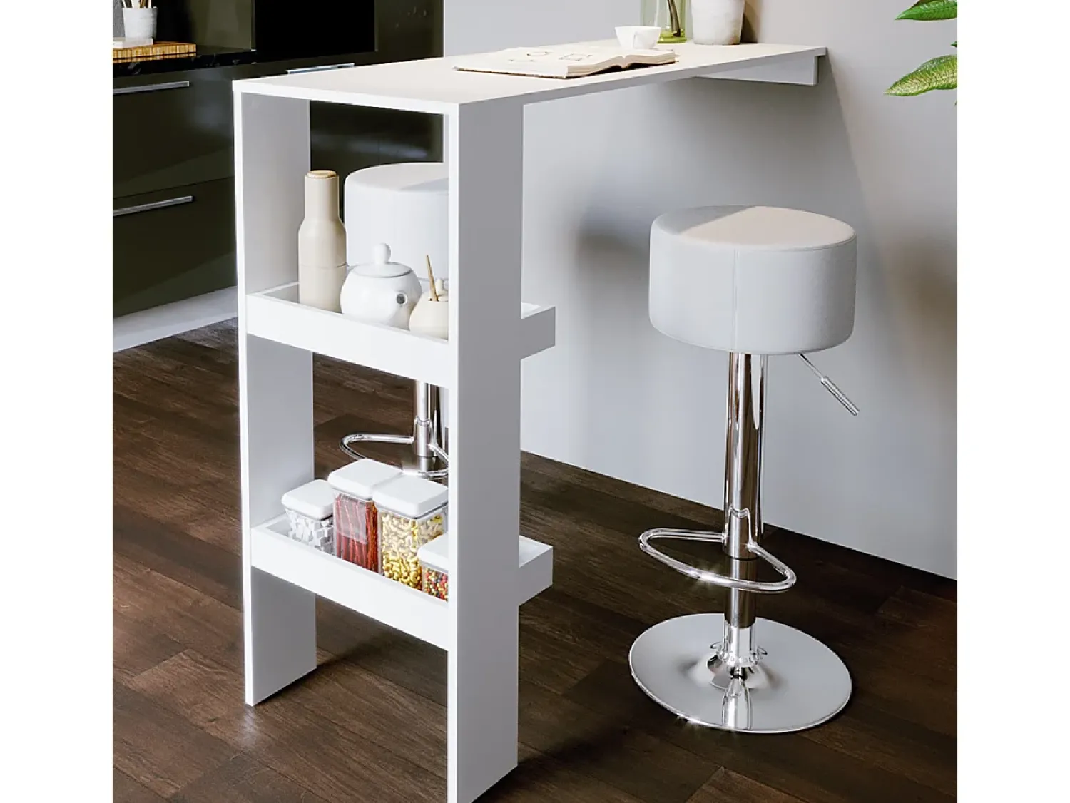 Banco*Vicco Conjunto de 2 peças de banco de bar 33x33x92 Branco