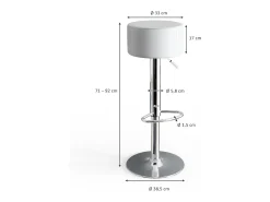 Banco*Vicco Conjunto de 2 peças de banco de bar 33x33x92 Branco