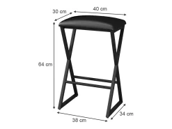 Banco|Vicco Conjunto de 2 peças de banco de bar 40x34x64 vault Preto