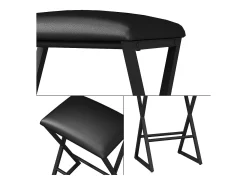 Banco|Vicco Conjunto de 2 peças de banco de bar 40x34x64 vault Preto