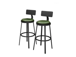 Banco*Vicco Conjunto de 2 peças de banco de bar 34x55x102 caracas Preto