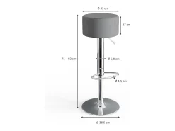 Discount Vicco Conjunto de 2 peças de banco de bar cinza 33x33x92 Cinzento