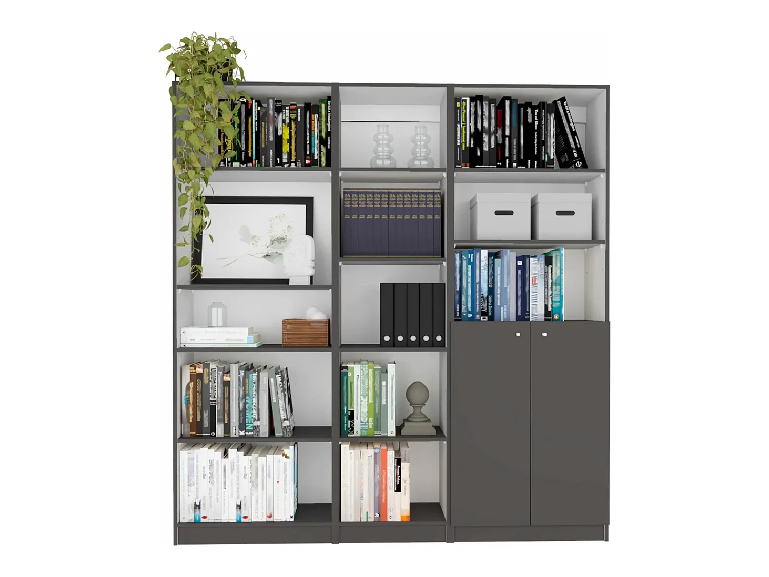 Prateleira*TuHome Conjunto de 3 peças de melamina para escritório em casa com prateleiras , 180.6 cm X 170.6 cm X 29.9 cm , Multicolor Multicor