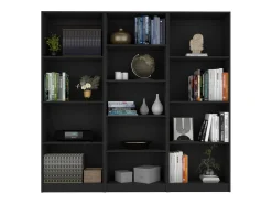 TuHome Conjunto de 3 peças de melamina para escritório em casa com prateleiras , 180.6 cm X 188.4 cm X 29.9 cm ,^ Biblioteca