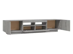 Clearance Helloshop26 Conjunto de 2 peças de móveis Sonoma Grey para TV/aparador com luzes LED para sala de estar quarto e sala de jantar 02_0025338 Cinzento