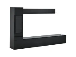 Móvel De Tv*Hauss Spole Conjunto de 3 peças para parede de TV - Suporte para TV + Vitrine + Prateleira - Preto