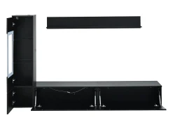 Móvel De Tv*Hauss Spole Conjunto de 3 peças para parede de TV - Suporte para TV + Vitrine + Prateleira - Preto