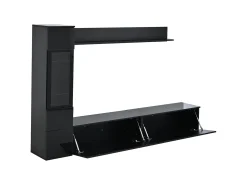 Móvel De Tv*Hauss Spole Conjunto de 3 peças para parede de TV - Suporte para TV + Vitrine + Prateleira - Preto