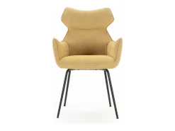 New Conjunto de 2 poltronas de veludo com pernas de metal 60x65 h90 cm Amarelo