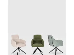 Poltrona| Conjunto de 2 poltronas de veludo com pernas de metal 57x65 h92 cm Verde
