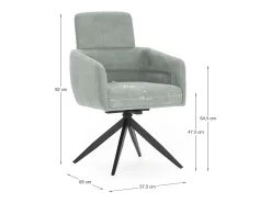 Poltrona| Conjunto de 2 poltronas de veludo com pernas de metal 57x65 h92 cm Verde