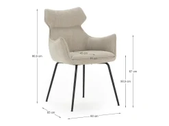 Conjunto de 2 poltronas de veludo com pernas de metal 60x65 h90 cm^ Poltrona