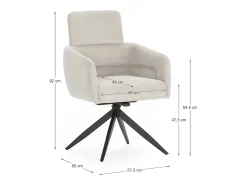 Poltrona| Conjunto de 2 poltronas de veludo com pernas de metal 57x65 h92 cm Cinzento