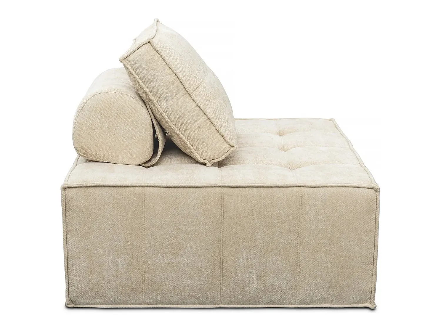 Sofá|Habitat et jardin Conjunto de 3 poltronas modulares em tecido texturado "Velluto" - Bege