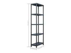 Helloshop26 Conjunto de 5 prateleiras de armazenamento capacidade de 125 kg 60 x 30 x 180 cm plástico 02_0000673^ Prateleira