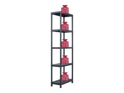 Helloshop26 Conjunto de 5 prateleiras de armazenamento capacidade de 125 kg 60 x 30 x 180 cm plástico 02_0000673^ Prateleira