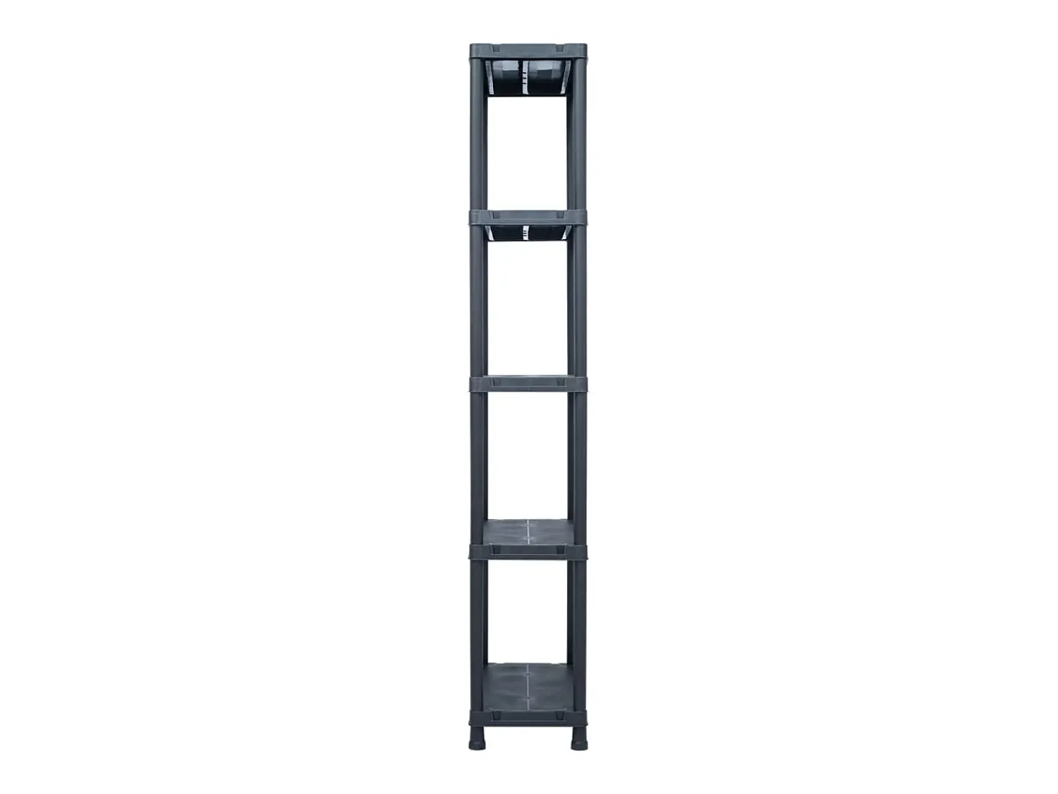 Helloshop26 Conjunto de 5 prateleiras de armazenamento capacidade de 125 kg 60 x 30 x 180 cm plástico 02_0000673^ Prateleira