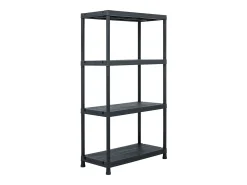 Prateleira*Helloshop26 Conjunto de 5 prateleiras de armazenamento 60 x 30 x 138 cm plástico 02_0000674 Preto