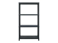 Prateleira|Helloshop26 Conjunto de 2 prateleiras de armazenamento 60 x 30 x 138 cm plástico 02_0000670 Preto
