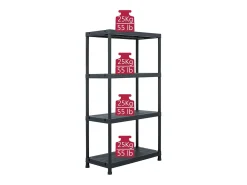 Prateleira|Helloshop26 Conjunto de 2 prateleiras de armazenamento 60 x 30 x 138 cm plástico 02_0000670 Preto