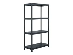 Prateleira|Helloshop26 Conjunto de 2 prateleiras de armazenamento 60 x 30 x 138 cm plástico 02_0000670 Preto